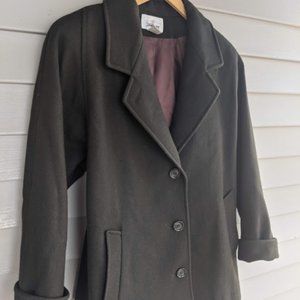 Worthington Dark Green Wool Blend Pea Coat Jacket